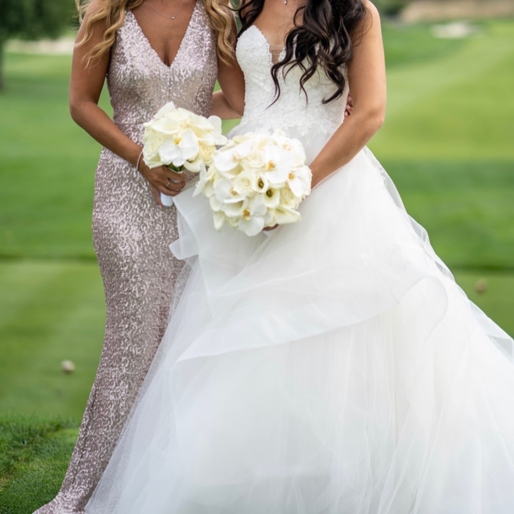 Sequin blush Dress the Population gown